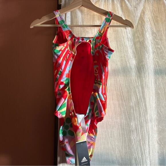 Adidas x Farm Rio Pearl Citrine One Piece Swimsuit Bathing Suit NWT Size 2 - Picture 5 of 6